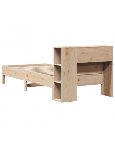 Giroletto con Libreria senza Materasso 75x190 cm in Legno Pino