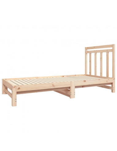 Dormeuse Estraibile 2x(90x190) cm Legno Massello di Pino