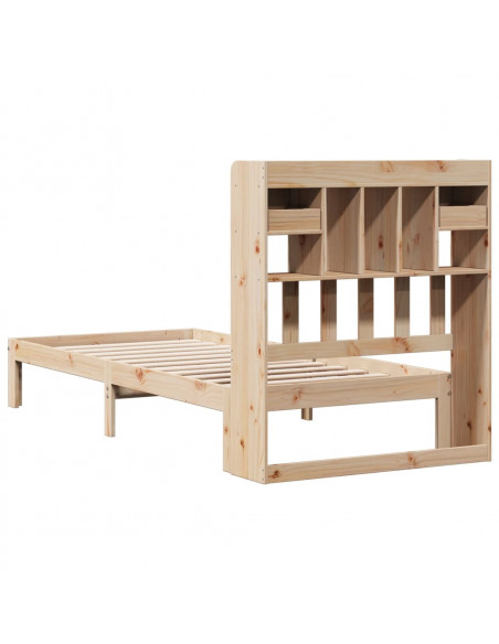 Giroletto con Libreria senza Materasso 75x190 cm in Legno Pino