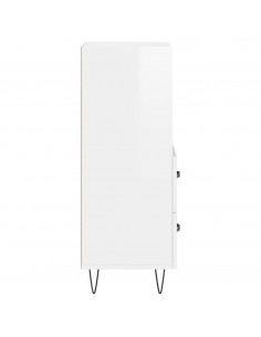 Credenza Bianco Lucido 34,5x34x90 cm in Legno Multistrato 2