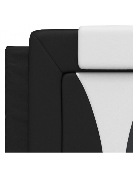 Giroletto con Luce LED Nero e Bianco 140x200 cm in Similpelle