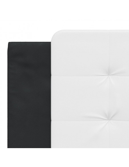 Giroletto con Luce LED Nero e Bianco 180x200 cm in Similpelle