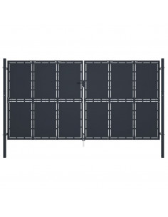 Cancello per Giardino in Acciaio 400x175 cm Antracite 2