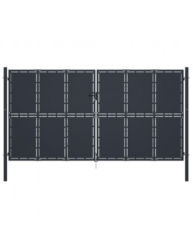Cancello per Giardino in Acciaio 400x175 cm Antracite
