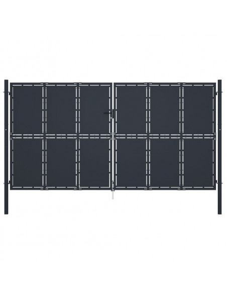 Cancello per Giardino in Acciaio 400x175 cm Antracite