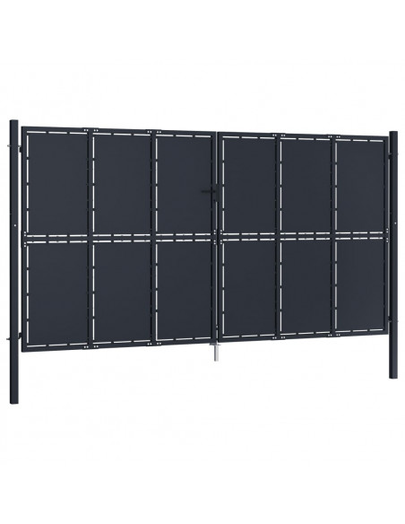 Cancello per Giardino in Acciaio 400x175 cm Antracite