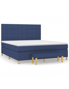 Giroletto a Molle con Materasso Blu 180x200 cm in Tessuto 2