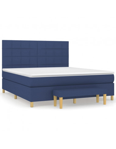 Giroletto a Molle con Materasso Blu 180x200 cm in Tessuto