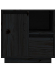 Comodini 2 pz Neri 50x34x50 cm in Legno Massello di Pino 2