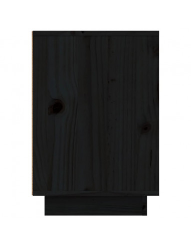 Comodini 2 pz Neri 50x34x50 cm in Legno Massello di Pino