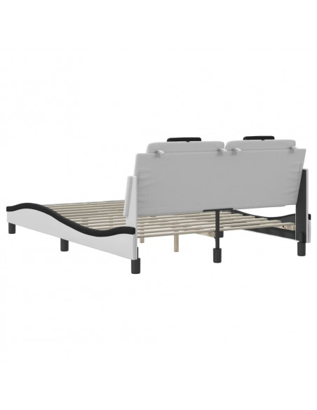 Giroletto con Luci LED Bianco e Nero 120x200 cm in Similpelle