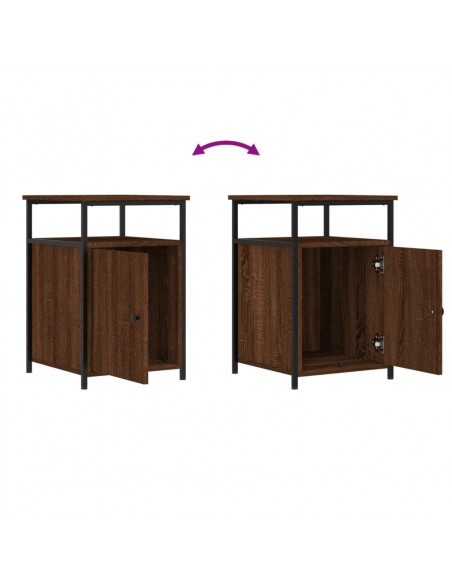 Comodini Rovere Marrone 2 pz 40x42x60 cm Legno Multistrato