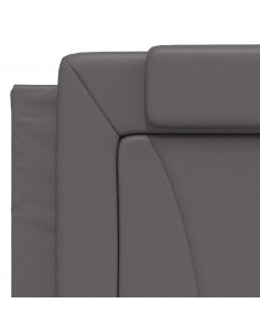 Giroletto con Luci LED Grigio 100x200 cm in Similpelle