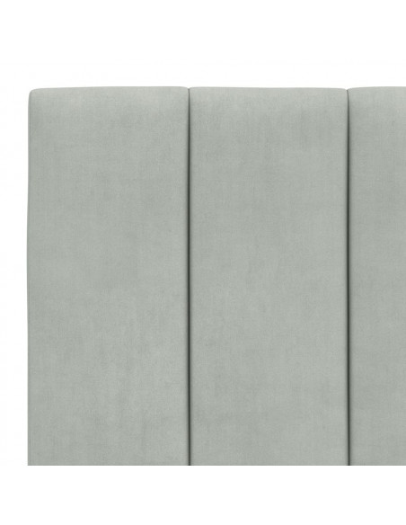 Giroletto con Luci LED Grigio Chiaro 90x200 cm in Velluto