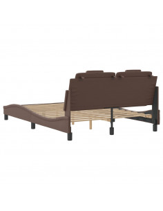 Giroletto con Luci LED Marrone 140x190 cm in Similpelle