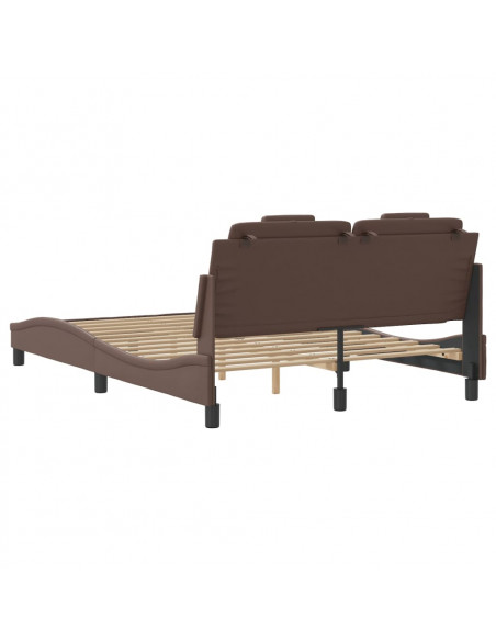 Giroletto con Luci LED Marrone 140x190 cm in Similpelle