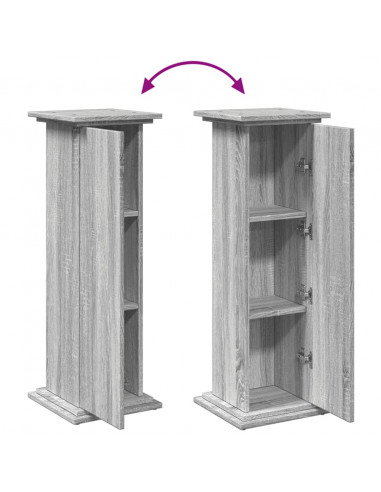 Espositore con Portaoggetti Grigio Sonoma 31x30x90cm Truciolato