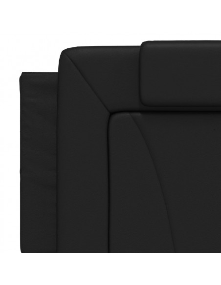 Giroletto con Luci LED Nero 160x200 cm in Similpelle