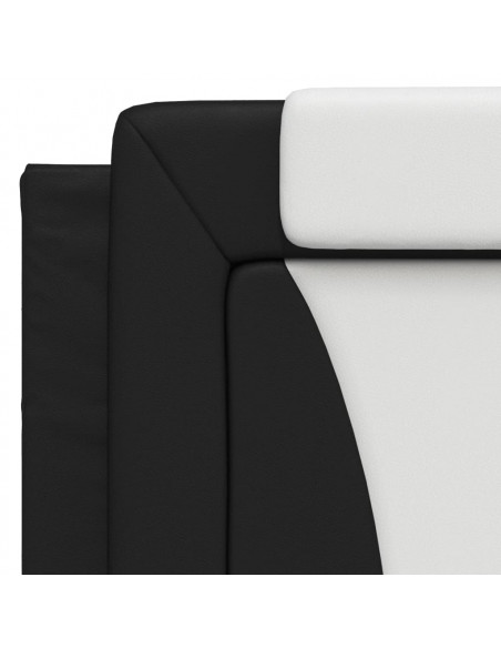 Giroletto con Luci LED Nero e Bianco 100x200 cm in Similpelle