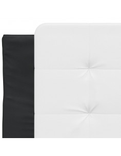 Giroletto con Luci LED Nero e Bianco 100x200 cm in Similpelle