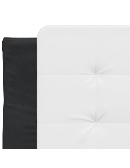Giroletto con Luci LED Nero e Bianco 100x200 cm in Similpelle