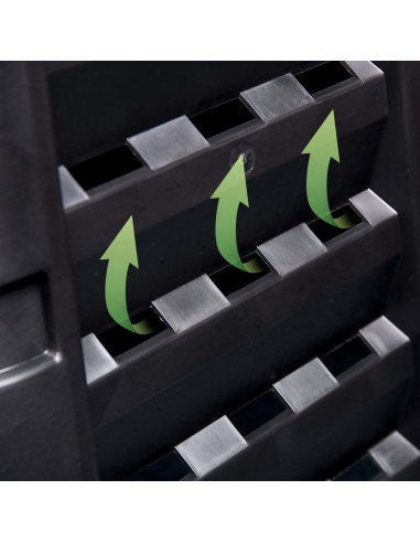 Compostiera da Giardino Nera 68,9x68,9x83,9 cm 360 L