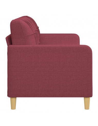 Divano a 3 Posti Rosso Vino 180 cm in Tessuto