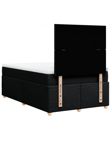 Giroletto a Molle con Materasso Nero 120x200 cm in Tessuto