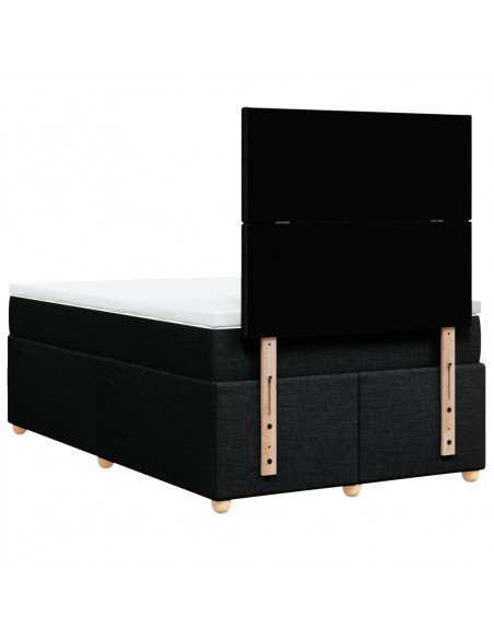 Giroletto a Molle con Materasso Nero 120x200 cm in Tessuto