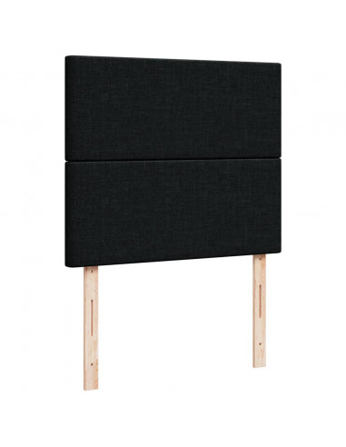 Giroletto a Molle con Materasso Nero 120x200 cm in Tessuto