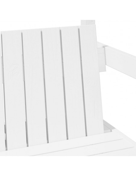 Giroletto con Panca e Tetto Bianco 100x200 cm in Legno di Pino