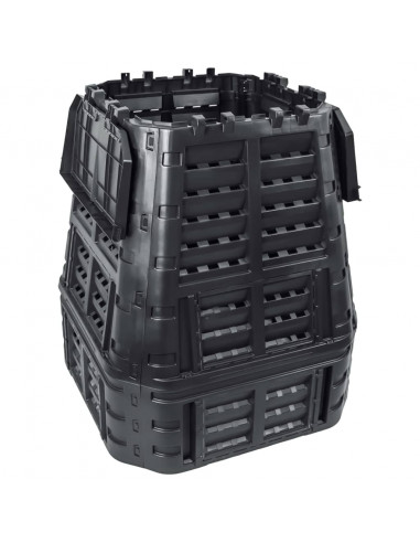 Compostiera da Giardino Nera 93,3x93,3x113 cm 740 L