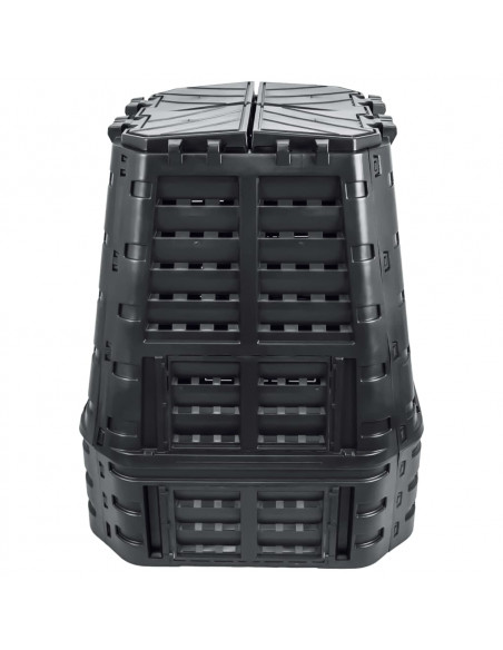 Compostiera da Giardino Nera 93,3x93,3x113 cm 740 L
