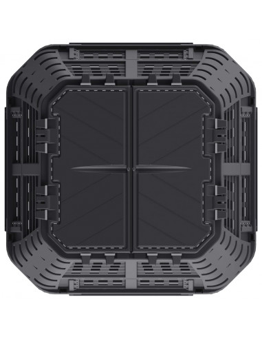 Compostiera da Giardino Nera 93,3x93,3x113 cm 740 L