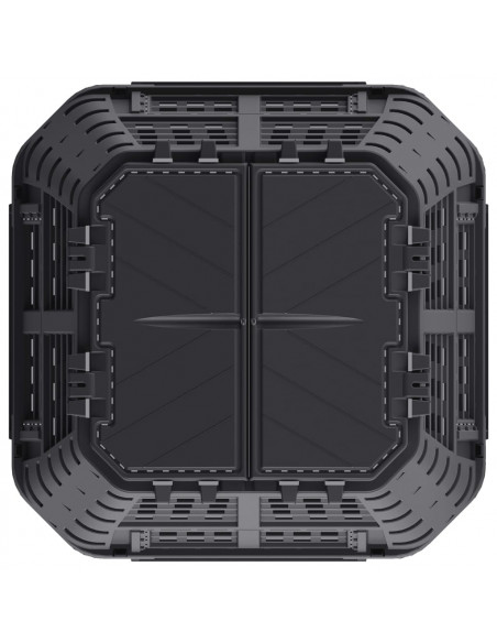Compostiera da Giardino Nera 93,3x93,3x113 cm 740 L