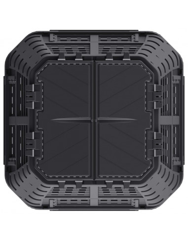 Compostiera da Giardino Nera 93,3x93,3x146 cm 1000 L