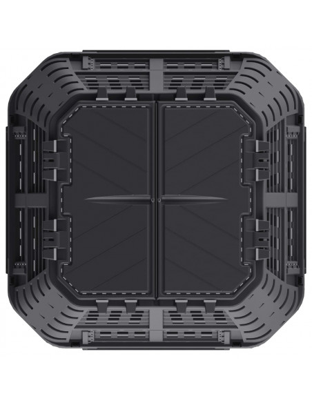 Compostiera da Giardino Nera 93,3x93,3x146 cm 1000 L
