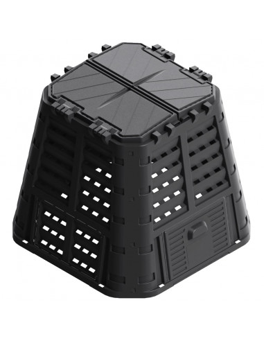 Compostiera da Giardino Nera 93,3x93,3x80 cm 480 L