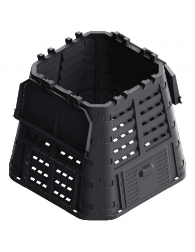 Compostiera da Giardino Nera 93,3x93,3x80 cm 480 L