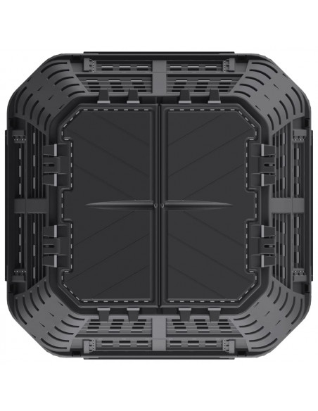 Compostiera da Giardino Nera 93,3x93,3x80 cm 480 L
