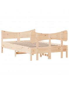 Giroletto con Testiera 120x190 cm in Legno Massello di Pino