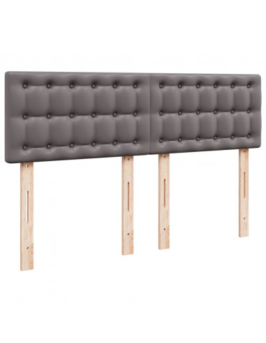 Giroletto a Molle con Materasso Grigio 140x200 cm in Similpelle