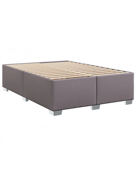 Giroletto a Molle con Materasso Grigio 140x200 cm in Similpelle