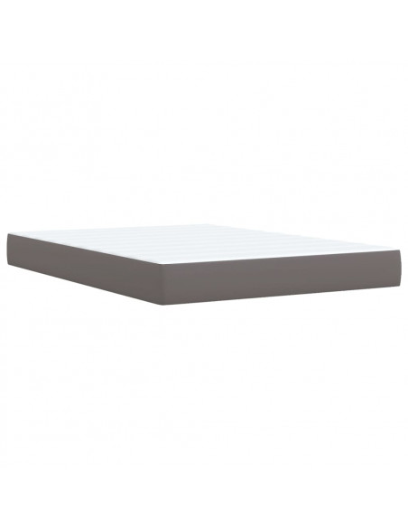 Giroletto a Molle con Materasso Grigio 140x200 cm in Similpelle