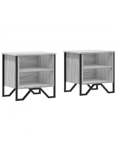 Comodini Grigio Sonoma 2pz 40x30x40 cm in Truciolato