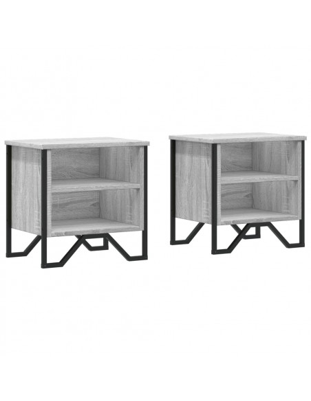 Comodini Grigio Sonoma 2pz 40x30x40 cm in Truciolato