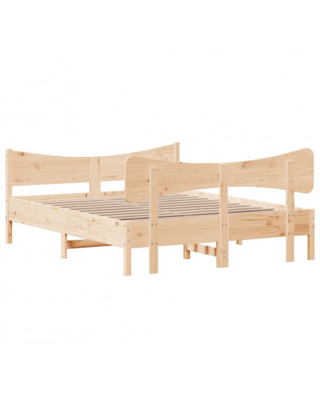 Giroletto con Testiera 135x190 cm in Legno Massello di Pino