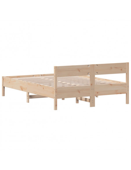 Giroletto con Testiera 135x190 cm in Legno Massello di Pino