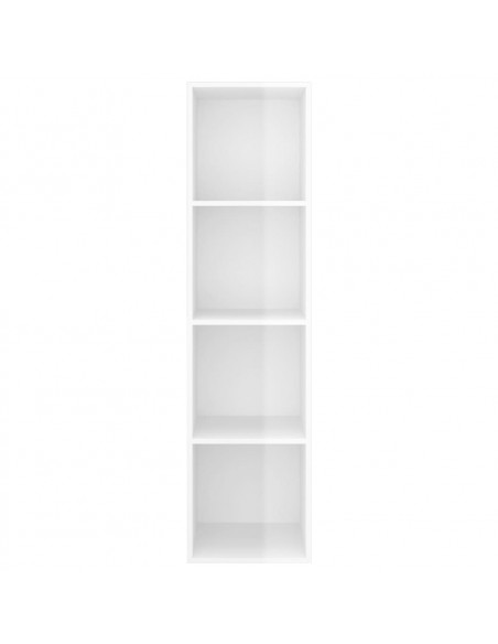 Armadietto a Muro per TV Bianco Lucido 37x37x142,5cm Truciolato