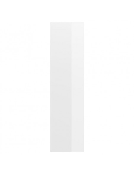 Armadietto a Muro per TV Bianco Lucido 37x37x142,5cm Truciolato
